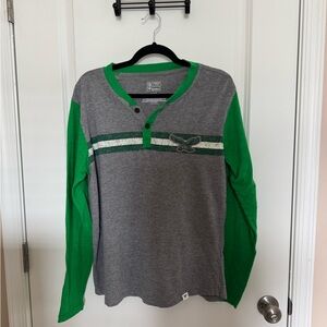 Fanatics Gray and Green Henley Shirt